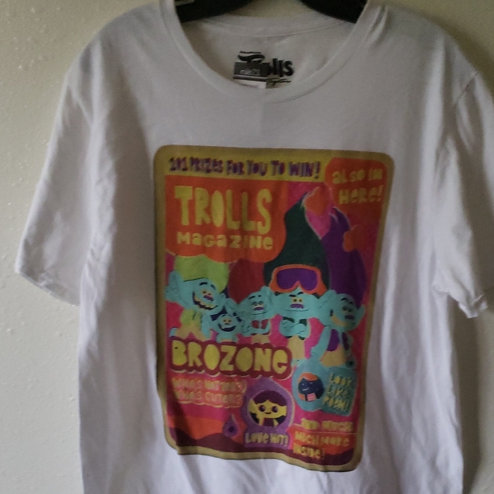 Trolls Magazine Kids White T-Shirt with Colorful Print